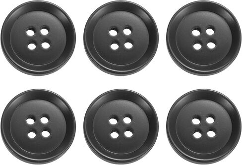 HARFINGTON 6pcs Sewing Button 20mm (0.79") 4 Holes Resin Round Craft Replacement Buttons for Clothing DIY Crafts Decoration, Black in Saudi Arabia