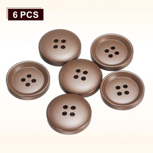 HARFINGTON 6pcs Sewing Button 20mm (0.79") 4 Holes Resin Round Craft Replacement Buttons for Clothing DIY Crafts Decoration, Black in Saudi Arabia