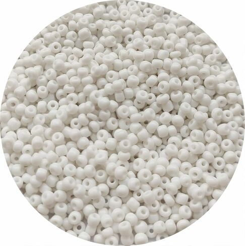 1000pcs 3 مم حبات زجاجية لصنع المجوهرات ، حبات بذرة الزجاج حبات الحرف للأساور DIY تزود الصداقة الصداقة التي تصنعها (White-3mm-1000pcs) in Kuwait
