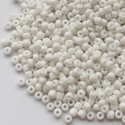 1000pcs 3 مم حبات زجاجية لصنع المجوهرات ، حبات بذرة الزجاج حبات الحرف للأساور DIY تزود الصداقة الصداقة التي تصنعها (White-3mm-1000pcs) in Kuwait