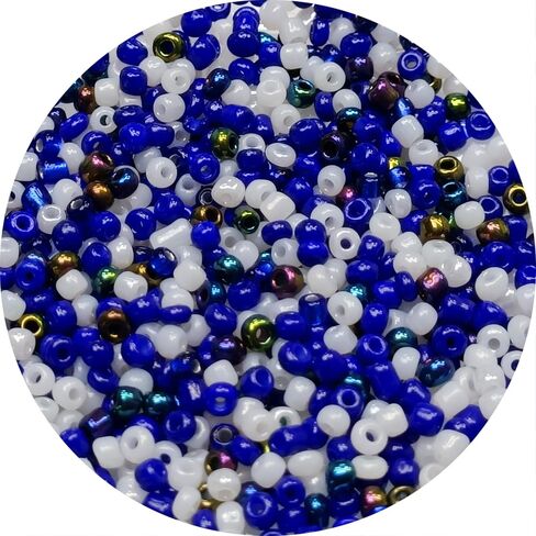 1000PCS 3mm Glass Beads for Jewelry Making,Glass Seed Beads Craft Beads for DIY Bracelets Necklaces Supplies Friendship Earring Ring Making (White-3MM-1000PCS) in Saudi Arabia