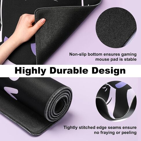 YUNZII Keynovo Gaming Mouse Pad, Large Mouse Pad, Non-Slip 4mm Laptop Gaming Desk Pad for Office and Home(Cool cat, 31.49'' x 11.8'') in Saudi Arabia
