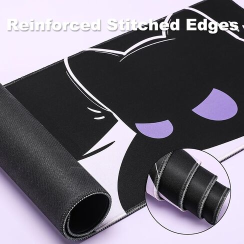 YUNZII Keynovo Gaming Mouse Pad, Large Mouse Pad, Non-Slip 4mm Laptop Gaming Desk Pad for Office and Home(Cool cat, 31.49'' x 11.8'') in Saudi Arabia