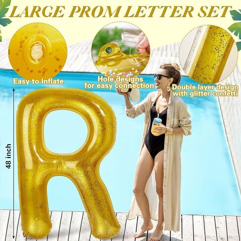 Hydren 48 "تجمع التخرج الضخم عائم 2025 GRART PROM خطاب القابل للنفخ عملاق GRAD GRAD Party Decorations Floiting Number Letters for Pool Beach Class of 2025 Party Decor in Kuwait
