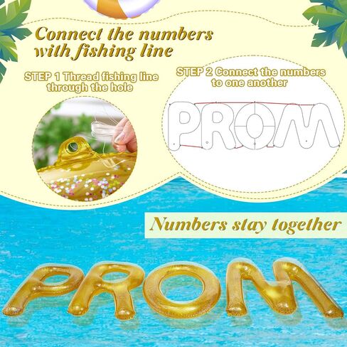 Hydren 48 "تجمع التخرج الضخم عائم 2025 GRART PROM خطاب القابل للنفخ عملاق GRAD GRAD Party Decorations Floiting Number Letters for Pool Beach Class of 2025 Party Decor in Kuwait