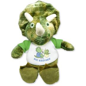 كوخ رفرفة أنا أخي الكبير الأخضر triceratops plush رسالة ديناصور تي شيرت 8 بوصات