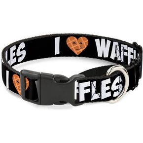 مشبك MGC-W30906-M I Heart Waffles Text Martingale Cog Collar ، Medium