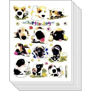 ملصقات Glitter Pack 10 Sheets Fish Starfish Shell Animal Cartoons Label for Kids and Teachers Label Art Decal Craft Scrapbook Book Book Diary Card Schools Schools (03)