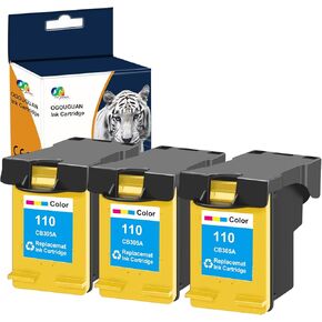 Ogouguan إعادة تصنيع خراطيش الحبر المتوافقة HP 110 CB304AN High Yiled (Tri-Color ، 3 Pack)
