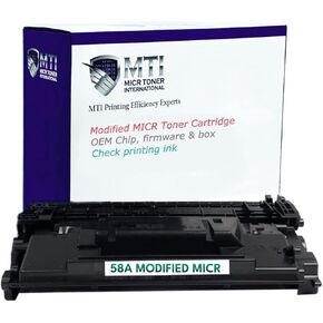 MTI 58A MICR Compatible Replacement for CF258A 258A Modified Toner | Laser Pro Printer M404n M404dn M404dw MFP M428fdw M428fdn M428dw M404 M428 | 58X CF258X Check Printing Ink