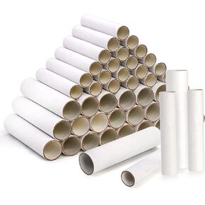 Tosnail 60 قطعة 7.5 "× 1.7" و 6 "× 1.2" لفات حرفية سميكة للغاية ، وأنابيب من الورق المقوى الصلب ، لفائف ورق التواليت الفارغة لمشروع DIY Craft