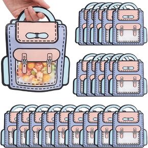 20Pcs 18x21cm Backpack Goodie Bags Cartoon Party Favor Bags Bulk Reusable Birthday Party Gift Bag with Handle Candy Bags for Snacks Food Storage Packaging Christmas Weddings