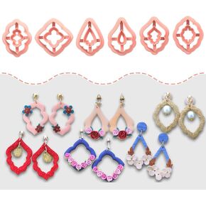 Goto Clay Tools Donut Dangle Polymer Clay Clay للأقراط ، قواطع الطين البوليمر ، مجموعة من 6 قواطع الطين CTCMB-2