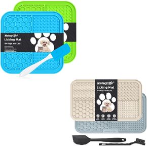 mateeylife 4 pcs لعق حصيرة للكلاب والقطط