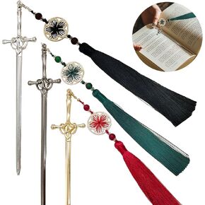 3Pcs Sword Bookmark, Handmade Retro Silver Gold Black Sword Katana Bookmark, Suitable for Giving Book Enthusiasts, Birthday Gifts, Teacher's Day Thank-You Gifts（3 Colors）