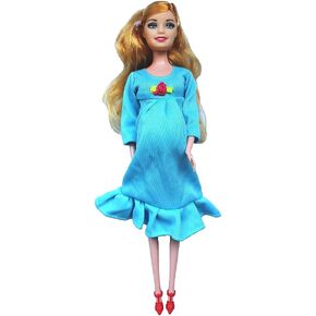 KunHe Blue Real Pregnant Doll Have a Baby in Her Tummy Mom Doll