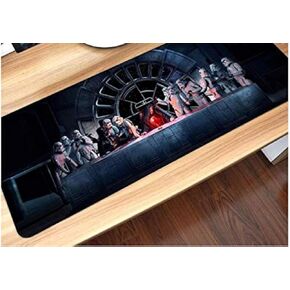 STARWARS كبير ألعاب ألعاب جديدة وسادة XXL SIZE (400 مم 800 مم 2 مم) وسادة Mouse Mouse/المكتب مع قاعدة مطاطية غير انزلاق ، سطح خاص بالرسوم للوحة المفاتيح والماوس (90 × 40 حرب النجوم)