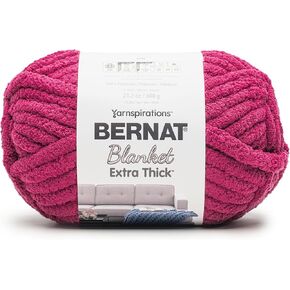 Bernat بطانية إضافية غزل قرمزي كثيف - 1 حزمة من 600g / 21.2oz - 100 ٪ بوليستر - #7 جامبو - 72 ياردات - الحياكة / الكروشيه