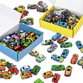 60 Mini Pull Back Cars for Kids Ages 3 4 5 6 Years Old, Bulk Small Vehicles Set for Boys and Girls, Transportation Themed Children Party Favors and Treasure Box Toys for Classroom, GoodieBag Stuffers
