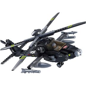 Sluban Military Blocks Army Bricks Toy - Ah-64 Apache Helicopter,293 pieces