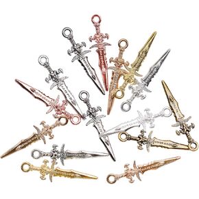WOWAGOGA 100 SIDS SWOORS IRCMS for Jewelry Making Swords Swords Swords Swords Pendants Swords Beyords bechain for DIY Necklace Bracelace (7 Colors)