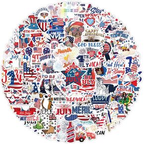 100 PCS ملصقات 4 يوليو ، ديكورات وطنية للأطفال ، شارات الفينيل المقاومة للماء للكمبيوتر المحمول ، الدراجة ، ملصقات carpatriotic للأطفال ، العلم الأمريكي ، الولايات المتحدة الأمريكية ، زينة الرابع من يوليو ، لوازم الحفلات