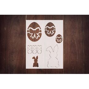 Easter East East & Bunny القابلة لإعادة الاستخدام 8.5 "× 11" - تصميم مخصص للعطلات للحرف الاحتفالية