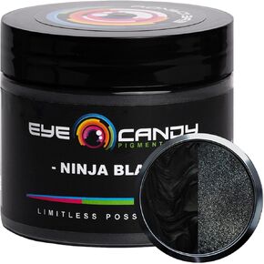 Premium Premium Black Mica Powder - Ninja Black (50gr) - للإبوكسي ، الراتنج ، الصابون ، الطلاء ، النجارة ، صب الأكريليك ، قنابل الحمام ، سحر الصيد - فنون DIY والحرف المضافة
