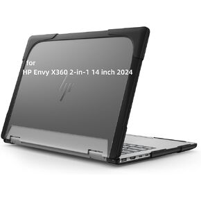 حالة ثقيلة للخدمة البالغة 14 "HP Envy X360 2-in-1 2K الشاشة المحمولة الشاشة 2024 إطلاق الصدمة الصدمة القشرة الصلبة غير اللامعة غير اللامع المضاد للبثبور مع حافة مغطاة TPU (الأزرق)