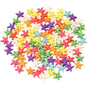 Honbay 100PCS Colorful Starfish Turquoise Beads Sea Themed Beads Starfish Spacer Beads Loose Beads for Bracelets, Necklaces, Earrings, Jewelry Making or DIY Craft Projects