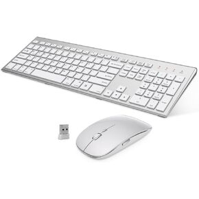 Wireless Keyboard and Mouse, GALENMORO Ergonomic Compact Slim Keyboard and Mouse 2.4GHz Silent USB Quiet Thin Keyboard Combo for Windows Computer Desktop PC Laptop - Black