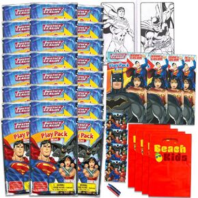 DC Comics Superman Mini Party Favors Set - حزمة مع 24 عبوات Superman مع صفحات التلوين والمزيد | لوازم حزب البطل الخارق