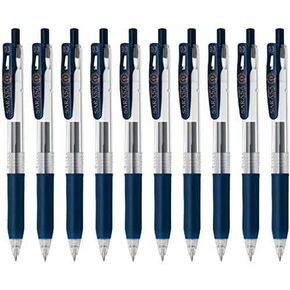 Zebra Sarasa Clip 0.3 Retractable Gel Ink Pen, Rubber Grip, 0.3mm, Blue Black Ink, Value Set of 10