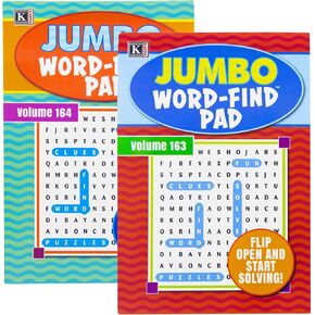 Kappa Jumbo Word Find Pad 2 Tontles ، Digest Puzzle Book 8.5 "X5" كتب البحث عن الكلمات عن المراهقين البالغين ، 2 حزمة