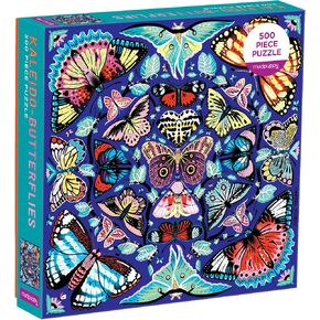 Mudpuppy Kaleido-butterflies اللغز بانورامزو ، 500 قطعة ، 20 "× 20"-الأعمار 8+-مرتبة بشكل ملون في نمط عرض kaleidoscope-لغز عائلي ممتع ومليء بالتحديات-نشاط داخلي ممتع