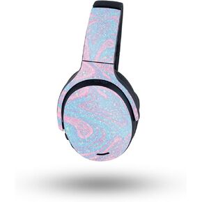 Mayyskins Glossy Glitter Skin متوافق مع Skullcandy Crusher ANC 2 - Cotton Candy Swirl | واقي ، دائم عالية اللمعان اللمعان النهائي | سهل التقديم