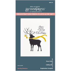 Spellbinders Dashing Reindeer Press Plate, Metal