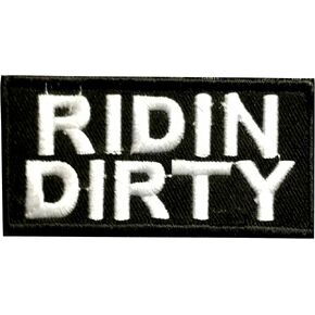 CGI Ridin Dirty Iron على خياطة على رقعة دراجة نارية مستطيلة صغيرة ، 4 × 1.5 بوصة ، 1 حزمة