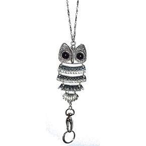 Owl Breakaway Women's Lanyard Strong Stainless Steel Chain, Trendy ID Badge Card Holder Teacher Nurse Cruise Keys Keychain