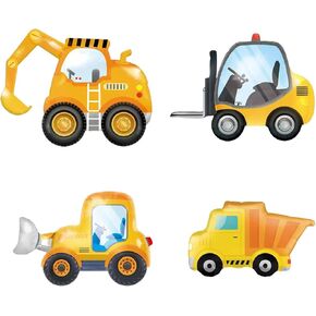 Construction Balloons Pack of 4 Construction Birthday Party Supplies Excavator Balloon for Excavator Birthday Decorations