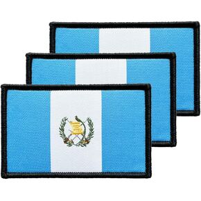 3pcs guatemala guatemalan flag patch 2x3 بوصة ، حلقة الخطاف التكتيكي المطرز بتصحيحات العلم في شارة الظهر لرة الظهر.