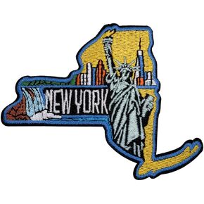 Proud New York Patch – 3.15 inches, Cool Empire State NY Patch – Embroidered Sew On/Iron On State Patches for Jackets