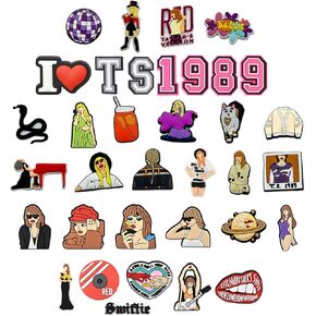 35 PCS سحر الديكور للأحذية للسكان ، إكسسوارات أحذية الأزياء اللطيفة للبالغين Girls Women Loving Music Fans Party Gifts