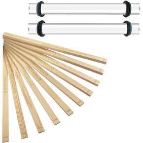 2Pcs Acrylic Polymer Clay Roller and 17in Rolling Pin Guides