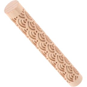 STOBOK Texture Roller for Clay Rolling Pin for Clay Pottery Roller Plaything Clay Printing Rod Clay Modeling Pattern Rollers Kit Wood Clay Rolling Rod Wood Grain Child Wooden Roller Stick