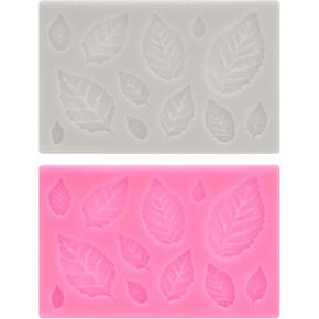 Patikil 2pcs قالب البوليمر الطين ، قالب الطين قالب فندان قالب ورقة القيقب السيليكون للهواء الجاف DIY الكعك الشوكولاتة خبز السكر