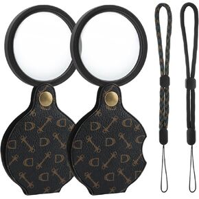 2pcs 15x عدسة العدسات الصغيرة المكبرة للجيب ، ميني جيب ميني جيب قابل للطي الزجاج المكبرة مع الحافظة الواقية الدوارة لقراءة مجوهرات عملة الفحص أو الاستكشاف
