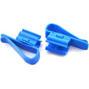 2Pcs Hose Holder Multifunction Plastic Adjustable Fish Tank Mounting Clip Water Pipe Tube Clamp （Blue Plastic）