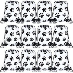 12 PCS PAW PRINT RAPHERSTRING FACS كبيرة PVC PAW BAGS DOG GIFT HIM