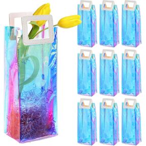 Frcctre 10 Pack Holographic Gift Facs with Handle